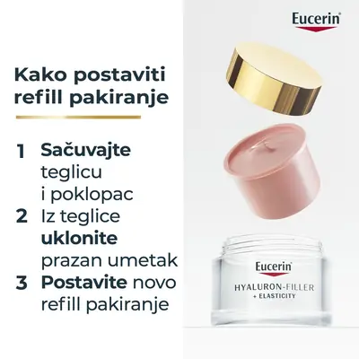 Eucerin Hyaluron-Filler + Elasticity Rosé dnevna njega SPF 30 Refill, 50 ml