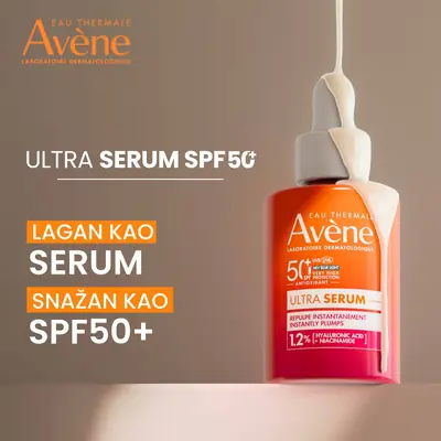 Eau Thermale Avène Vrlo visoka zaštita ULTRA SERUM SPF 50+
INSTANTLY PLUMPS, 30 ml