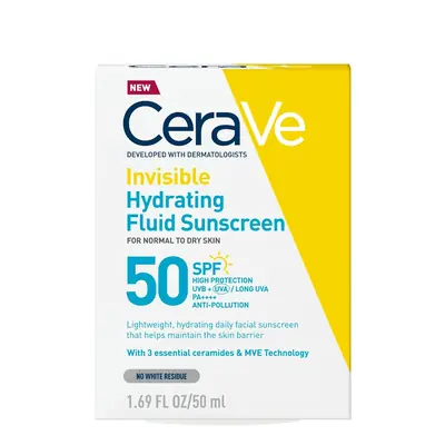 CeraVe Nevidljivi hidratantni fluid za zaštitu od sunca, SPF 50, visoka zaštita, 50 ml