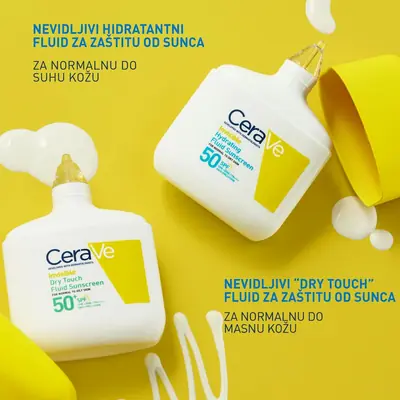 CeraVe Nevidljivi „Dry Touch” fluid za zaštitu od sunca, SPF 50+, vrlo visoka zaštita, 50 ml 
