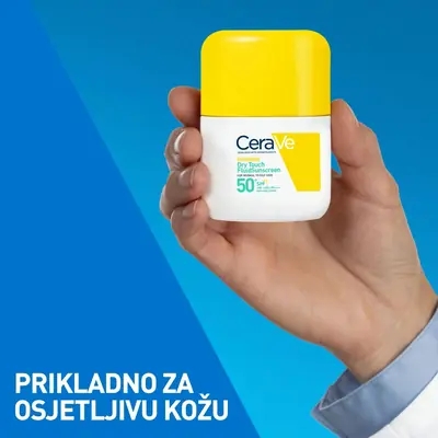CeraVe Nevidljivi „Dry Touch” fluid za zaštitu od sunca, SPF 50+, vrlo visoka zaštita, 50 ml 
