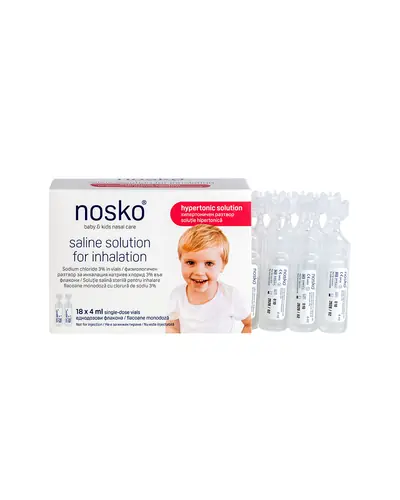 Nosko Hipertonična otopina natrijevog klorida 3 % za inhalaciju, 18 x 4 ml