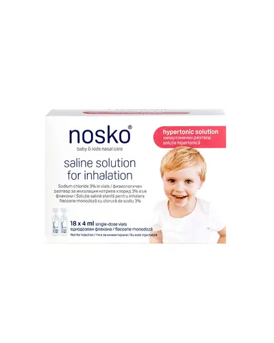 Nosko Hipertonična otopina natrijevog klorida 3 % za inhalaciju, 18 x 4 ml