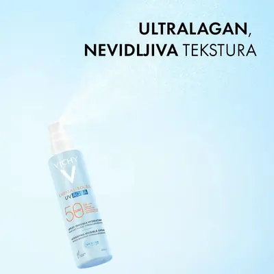 Vichy Capital Soleil UV Aqua hidratacijski sprej za lice i tijelo SPF50 visoka zaštita, 200 ml