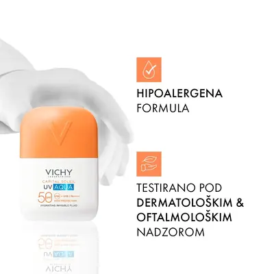 Vichy Capital Soleil UV AQUA NEVIDLJIVI HIDRACIJSKI FLUID SPF50 VISOKA ZAŠTITA, 50 ml