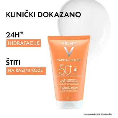 Vichy Capital Soleil MLIJEKO ZA LICE I TIJELO SPF 50+  VRLO VISOKA ZAŠTITA, 150 ml
