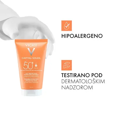 Vichy Capital Soleil MLIJEKO ZA LICE I TIJELO SPF 50+  VRLO VISOKA ZAŠTITA, 150 ml