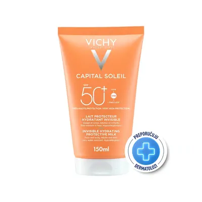Vichy Capital Soleil MLIJEKO ZA LICE I TIJELO SPF 50+  VRLO VISOKA ZAŠTITA, 150 ml
