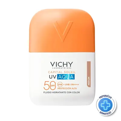 Vichy Capital Soleil UV AQUA MEDIUM TONIRANI HIDRACIJSKI FLUID SPF50 VISOKA ZAŠTITA, 50 ml