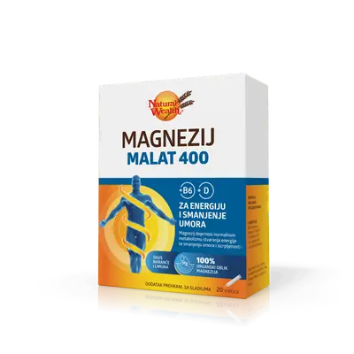 Natural Wealth Magnezij malat 400 + B6 + D, 20 vrećica