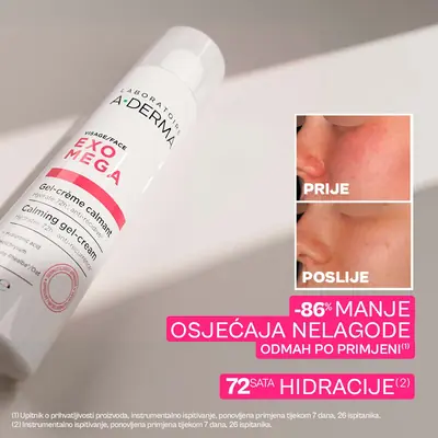 A-Derma Exomega umirujuća gel-krema za lice, 40 ml
