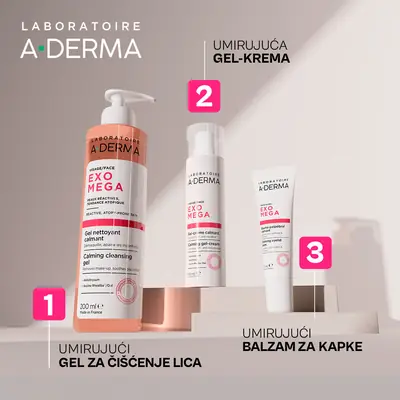 A-Derma Exomega umirujuća gel-krema za lice, 40 ml