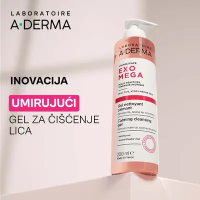 A-Derma Exomega umirujući gel za čišćenje lica, 200 ml
