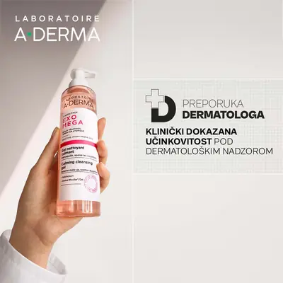 A-Derma Exomega umirujući gel za čišćenje lica, 200 ml