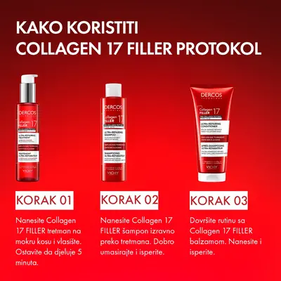  Vichy Dercos Collagen 17 Filler Ultra-obnavljajući balzam, 200 ml