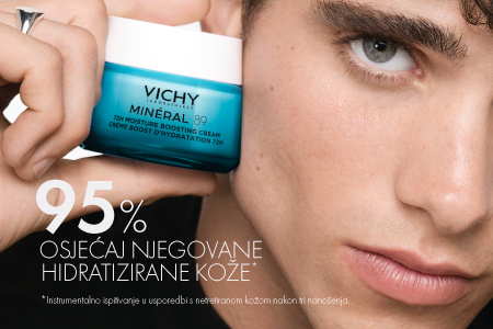 Vichy Minéral 89 krema za intenzivnu hidraciju tijekom 72 sata besprijekorno čisti i štiti kožu