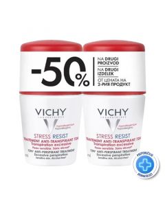 Vichy Déodorant Roll-on Anti-stres protiv prekomjernog znojenja do 72h, 2x50 ml - PROMO