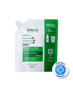 Vichy Dercos šampon protiv prhuti za normalnu ili masnu kosu, ECO REFILL 390 ml