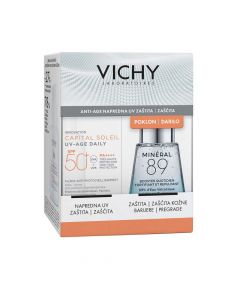 Vichy Capital Soleil UV-Age Vodeni fluid protiv fotostarenja SPF50+ 40 ml  Mineral 89 Booster 30 ml -PROMO