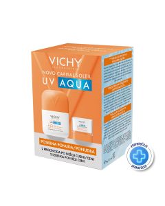 Vichy Capital Soleil UV AQUA NEVIDLJIVI HIDRACIJSKI FLUID SPF50 i UV AQUA STIK ZA LICE I USNE SPF 50+ Posebna ponuda, 50 ml + 10 ml