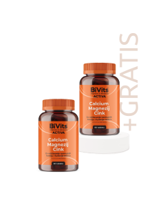 BiVits Activa Calcium Magnezij Cink, 1+1 GRATIS, 60 tableta + 60 tableta