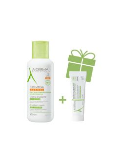 A-Derma Exomega Control emolijentna krema 400 ml + Dermalibour Cica krema 15 ml - PROMO