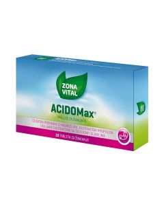 Zona Vital Acidomax dodatak prehrani za zdravu probavu, 15 tableta za žvakanje