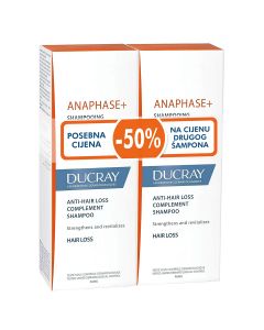 Ducray Anaphase+ nadopunjujući šampon protiv ispadanja kose, 200 ml PROMO, 2 x 200ml