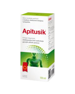 Apipharma Apitusik® tekući dodatak prehrani s medom, tinkturom timijana i propolisa, 100 ml