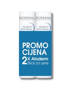 Bioderma Atoderm Stick za usne PROMO, 4g + 4g