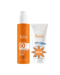 Eau Thermale Avène Sprej za zaštitu od sunca SPF 50 + Obnavljajući kremasti losion nakon sunčanja, 200 ml + 200 ml