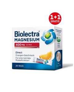 Biolectra Magnezij 400 mg Ultra Direkt, okus naranča PROMO, 2x20 vrećica