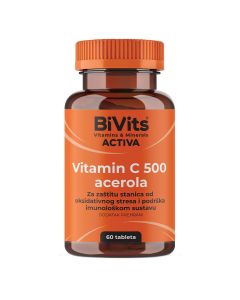 BiVits Activa C500 Acerola za zaštitu stanica od oksidativnog stresa i podrška imunološkom sustavu, 60 tableta