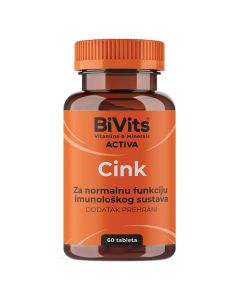 BiVits Activa Cink dodatak prehrani za imunitet, 60 tableta