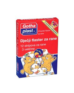 Gothaplast Dječji flaster za rane, 3 veličine 12 stripova