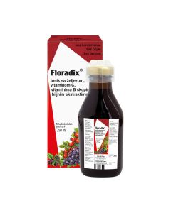 Salus Floradix tekući dodatak prehrani sa željezom, vitaminom C, vitaminima B skupine i biljnim ekstraktima, 250 ml