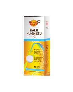 Natural Wealth Kalij Magnezij + C  za ravnotežu elektrolita i održavanje normalnog krvnog tlaka, 10 šumećih tableta