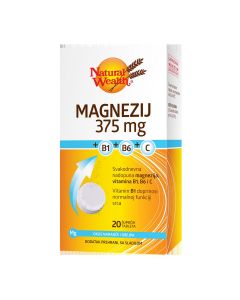 Natural Wealth Magnezij 375 mg + B1+B6+C 20 šumećih tableta