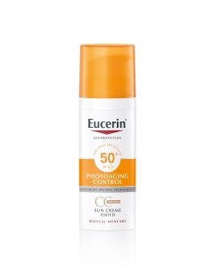 Eucerin Photoaging Control CC tonirana krema za zaštitu lica od sunca, srednje tamna nijansa SPF 50+ 50 ml