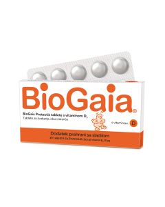 BioGaia Protectis tablete za žvakanje s vitaminom D, 30 tableta