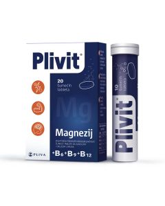 Plivit Magnezij citrat, 20 šumećih tableta za mišiće, energiju i dobru funkciju živčanog sustava