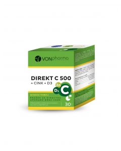 VONpharma direkt C 500 + cink + D3 prašak za otapanje u ustima 30 vrećica