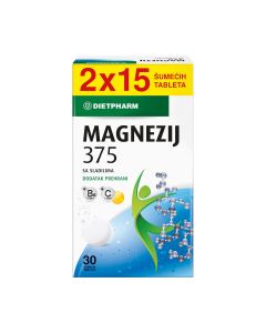 Dietpharm Magnezij 375, 2x15 šumećih tableta 