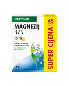 Dietpharm Magnezij 375, 45 šumećih tableta