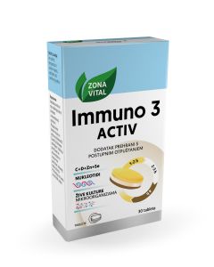 Zona Vital Immuno 3 Activ, dodatak prehrani za imunitet s postupnim otpuštanjem, 30 tableta