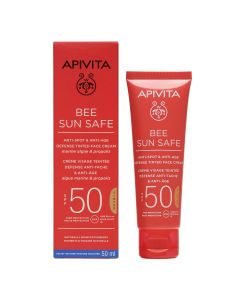 Apivita Bee sun Safe Tonirana Krema za lice protiv mrlja i starenja SPF 50 50ml
