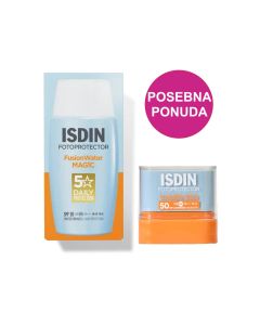 ISDIN Fusion Water Magic za lice SPF 50 + ISDIN Invisible stick SPF50 PROMO