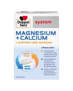 Doppelherz® system Magnezij + kalcij, bakar i mangan DEPO, 60 tableta