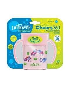 Dr. Brown's Cheers 360 pametna čaša sa ručkicama 200 ml, ROZA