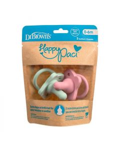 Dr. Brown's silikonske dude varalice 0 - 6 mjeseci, ROZA/ZELENA, 2 komada